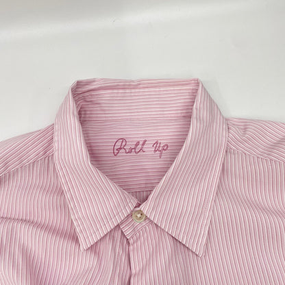 Porter Classic ポータークラシック サクラ/ピンク コットン ROLL UP STRIPE SHIRT ストライプ ロールアップ ボタンシャツ トップス