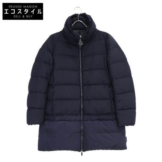 MONCLER モンクレール ARGENTES ウールｘナイロン 切替 ギャザー ダウン コート