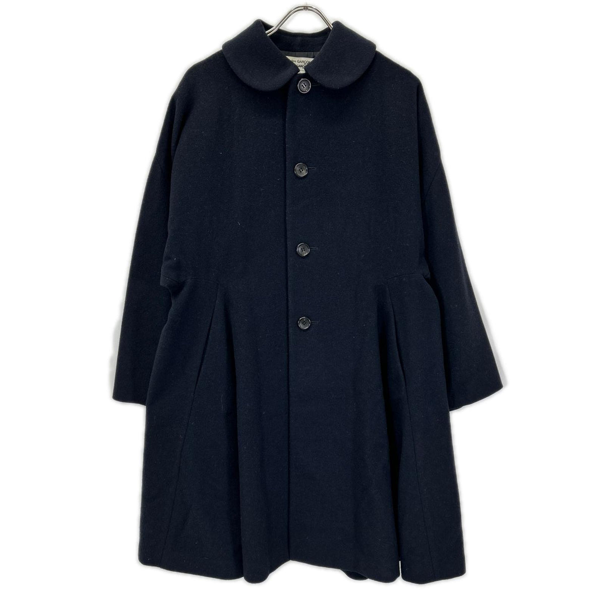 COMMEdesGARCONS COMMEdesGARCONS コムデギャルソンコムデギャルソン（コムコム） 14AW RN-C006 ネイビー カシミヤ混ウール 丸襟ドロップショルダーフレアコート コート