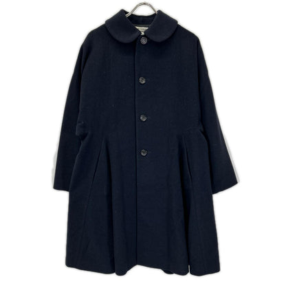 COMMEdesGARCONS COMMEdesGARCONS コムデギャルソンコムデギャルソン（コムコム） 14AW RN-C006 ネイビー カシミヤ混ウール 丸襟ドロップショルダーフレアコート コート