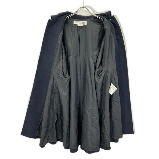 COMMEdesGARCONS COMMEdesGARCONS コムデギャルソンコムデギャルソン（コムコム） 14AW RN-C006 ネイビー カシミヤ混ウール 丸襟ドロップショルダーフレアコート コート