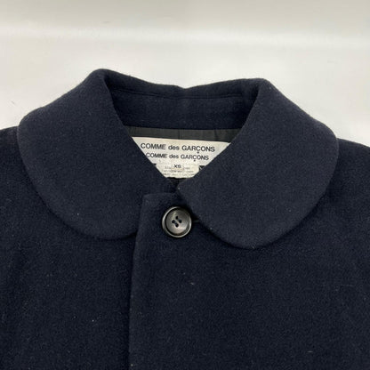 COMMEdesGARCONS COMMEdesGARCONS コムデギャルソンコムデギャルソン（コムコム） 14AW RN-C006 ネイビー カシミヤ混ウール 丸襟ドロップショルダーフレアコート コート