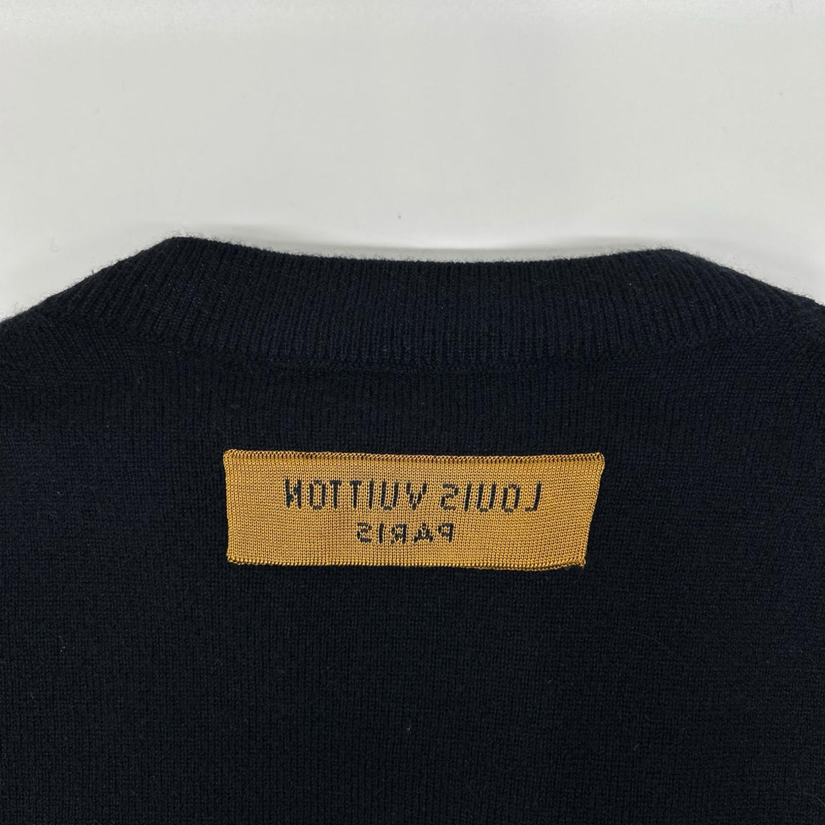 LOUIS VUITTON ルイヴィトン RM221Q JZE HMN40W 22SS ダークネイビー カシミヤシルク LV エンボスロゴ インサイドアウト クルーネックニット トップス