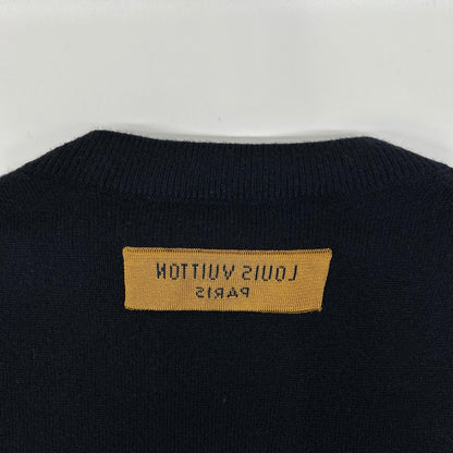 LOUIS VUITTON ルイヴィトン RM221Q JZE HMN40W 22SS ダークネイビー カシミヤシルク LV エンボスロゴ インサイドアウト クルーネックニット トップス