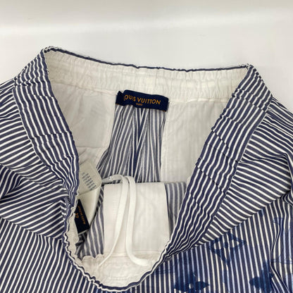 LOUIS VUITTON ルイヴィトン RM211V DA2 HLP03W 21SS ブルー コットン ストライプモノグラム パジャマパンツ ボトムス