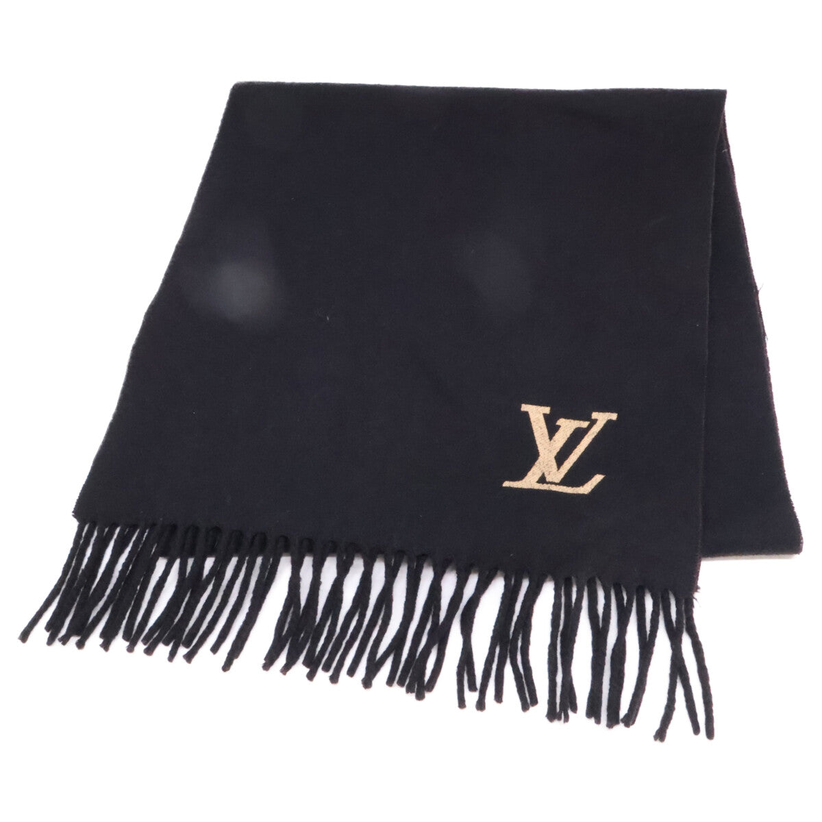 LOUIS VUITTON ルイヴィトン LVロゴ カシミヤ フリンジ マフラー