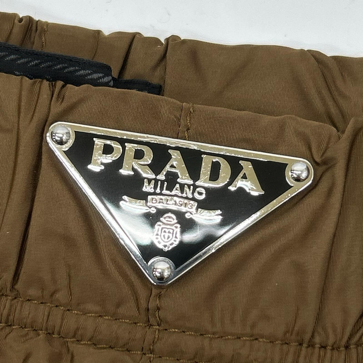 PRADA プラダ UB372 24年 ブラウン Re-Nylon/リナイロン 三角ロゴプレート スイムショーツ ショートパンツ ボトムス
