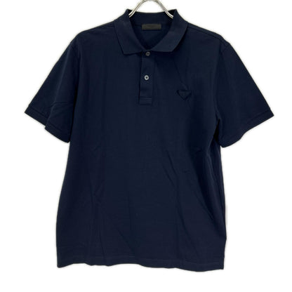 PRADA プラダ UJN444 23年 ネイビー 三角ロゴ 半袖ポロシャツ トップス