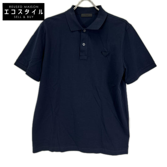 PRADA プラダ UJN444 23年 ネイビー 三角ロゴ 半袖ポロシャツ トップス