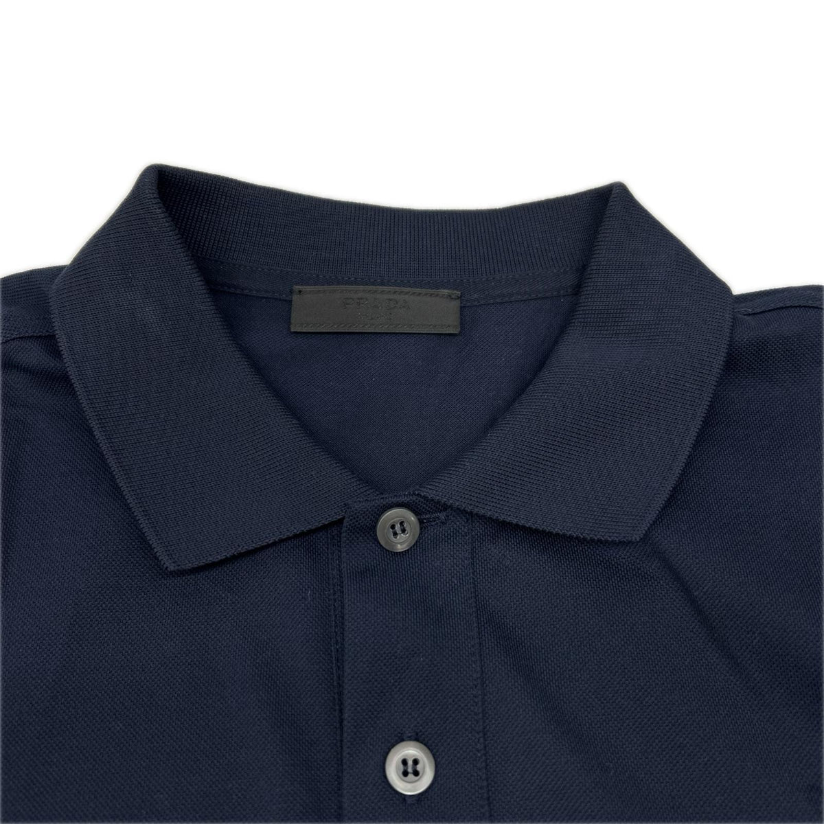 PRADA プラダ UJN444 23年 ネイビー 三角ロゴ 半袖ポロシャツ トップス