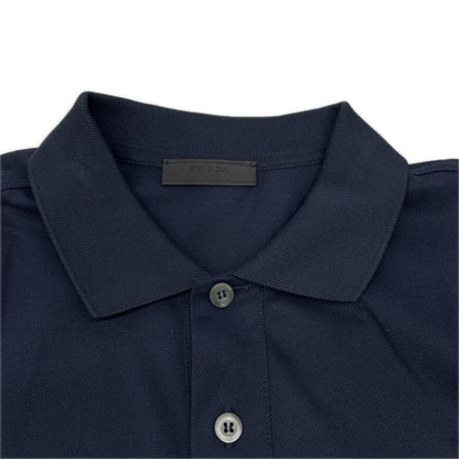 PRADA プラダ UJN444 23年 ネイビー 三角ロゴ 半袖ポロシャツ トップス
