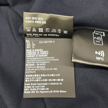 PRADA プラダ UJN444 23年 ネイビー 三角ロゴ 半袖ポロシャツ トップス