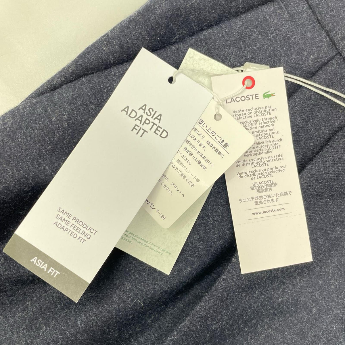 Lacoste ラコステ HH9227-10 ネイビー ストレートフィットフェルテッドウールプリーツパンツ ボトムス