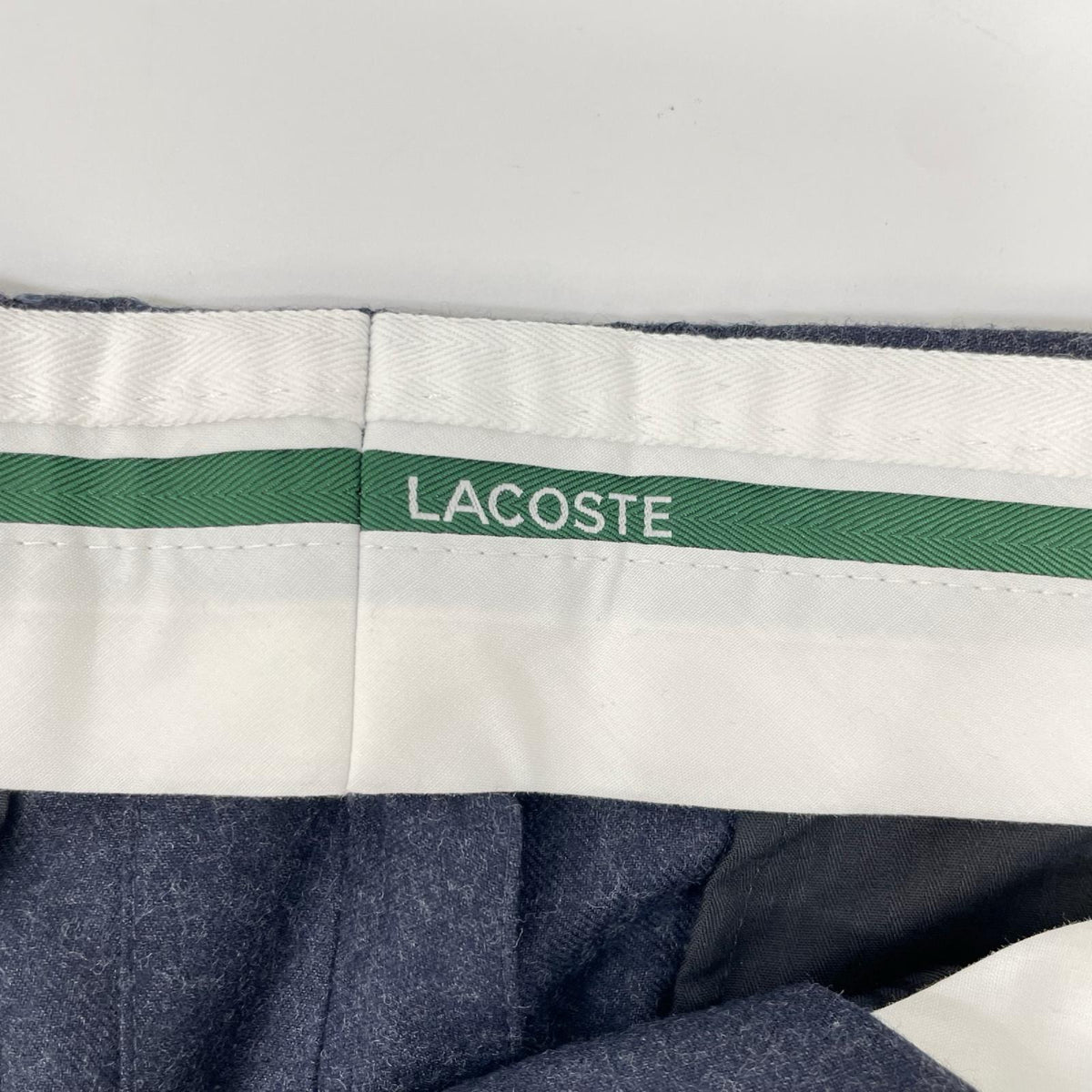 Lacoste ラコステ HH9227-10 ネイビー ストレートフィットフェルテッドウールプリーツパンツ ボトムス