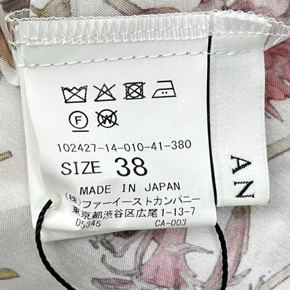ANAYI アナイ 10242714010 ホワイト ポリエステル ボタニカルローンプリント ラッフルスリーブ ワンピース ワンピース