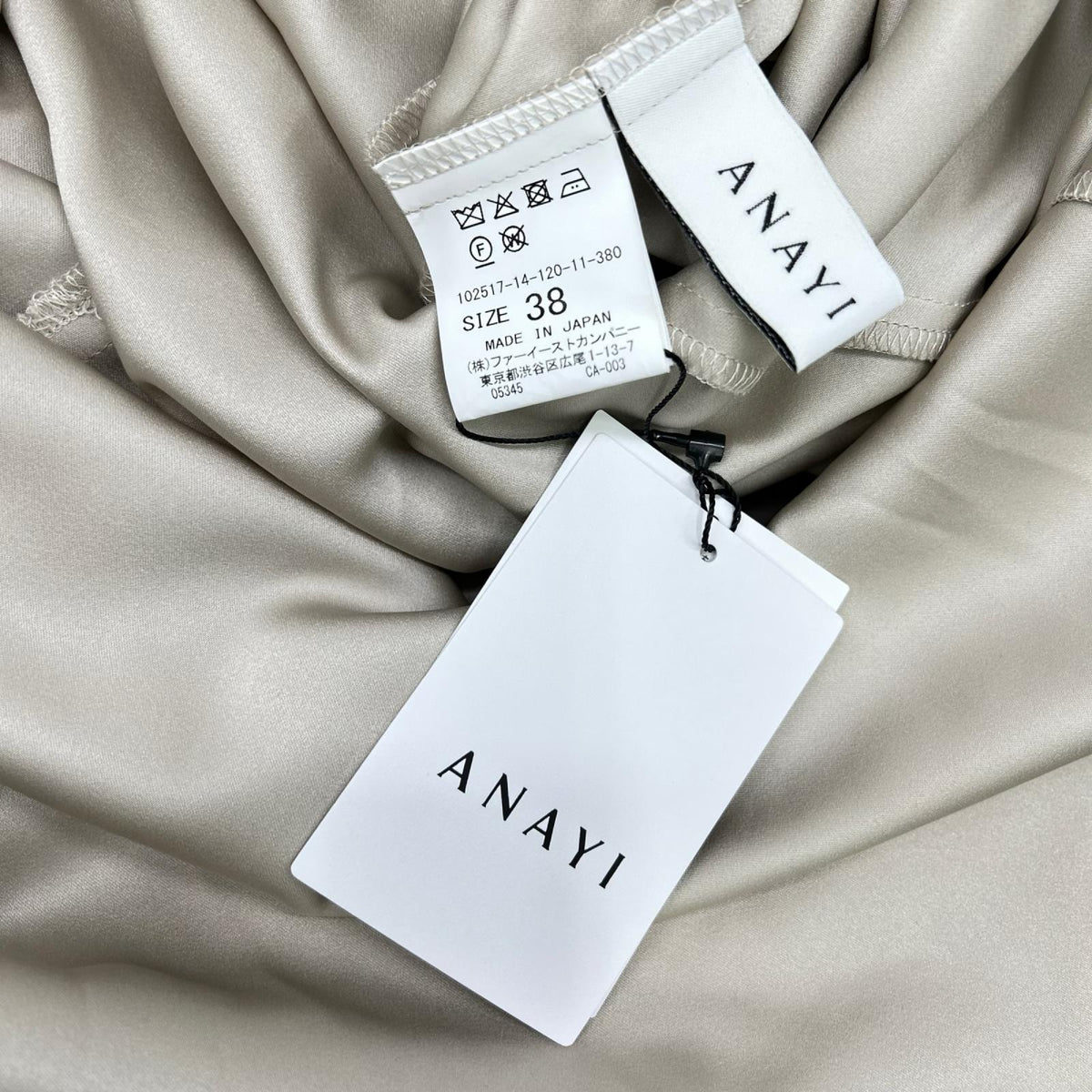 ANAYI アナイ 25SS 10251714120 ベージュ ポリエステル リーフフラワーチュールVネック ワンピース ワンピース