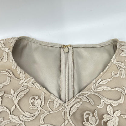 ANAYI アナイ 25SS 10251714120 ベージュ ポリエステル リーフフラワーチュールVネック ワンピース ワンピース