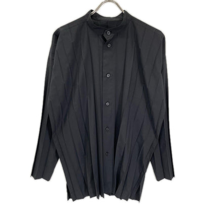 HOMME PLISSE ISSEY MIYAKE オムプリッセ イッセイミヤケ 26年製 HP63FJ301 ブラック EDGE SHIRT ロングスリーブ シャツ トップス