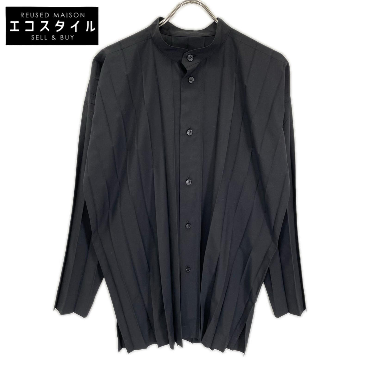 HOMME PLISSE ISSEY MIYAKE オムプリッセ イッセイミヤケ 26年製 HP63FJ301 ブラック EDGE SHIRT ロングスリーブ シャツ トップス