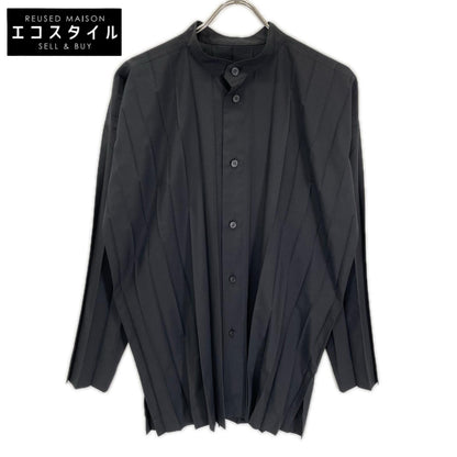 HOMME PLISSE ISSEY MIYAKE オムプリッセ イッセイミヤケ 26年製 HP63FJ301 ブラック EDGE SHIRT ロングスリーブ シャツ トップス