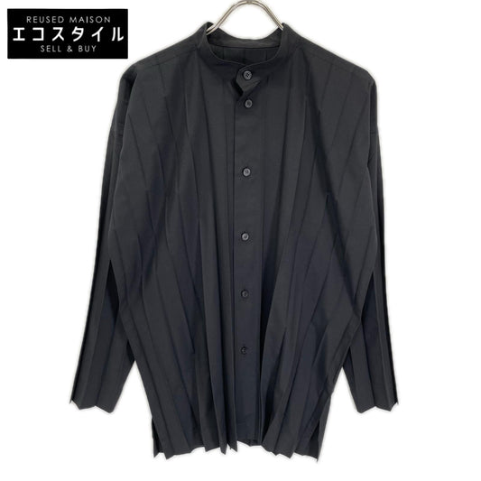 HOMME PLISSE ISSEY MIYAKE オムプリッセ イッセイミヤケ 26年製 HP63FJ301 ブラック EDGE SHIRT ロングスリーブ シャツ トップス