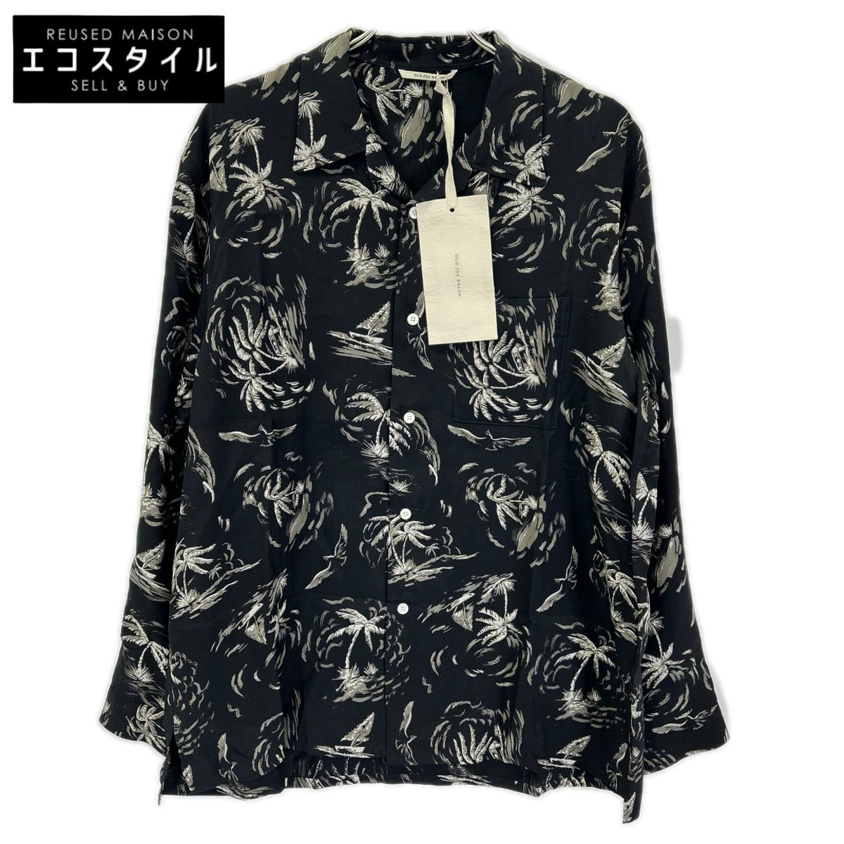 OLDJOE&CO. オールドジョー 26SS 2610J-SH19 ブラック パームツリー柄 ORIGINAL PRINTED OPEN COLLAR SHIRTS トップス