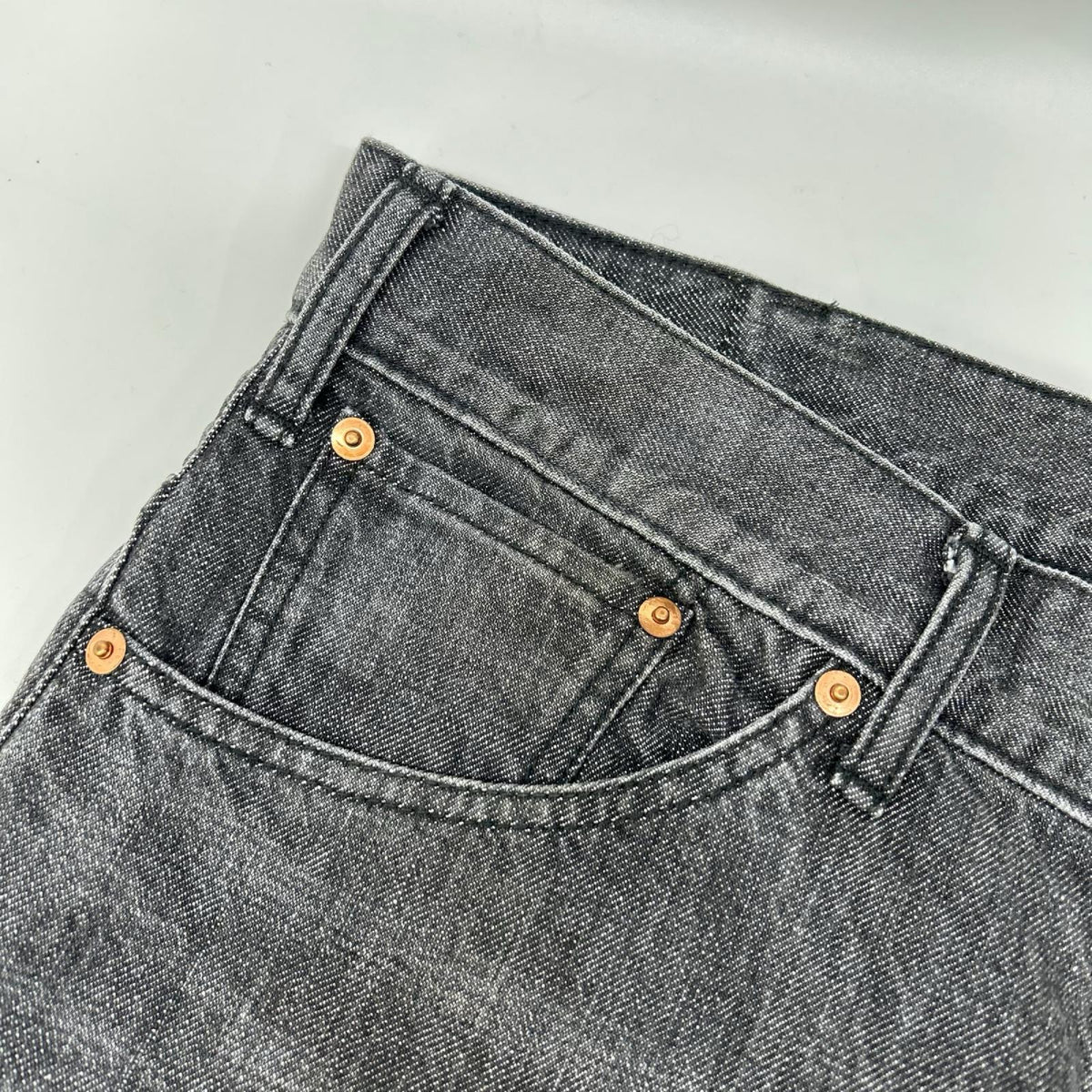 B-005-P02a フェードブラック denim pant/デニムパンツ ボトムス
