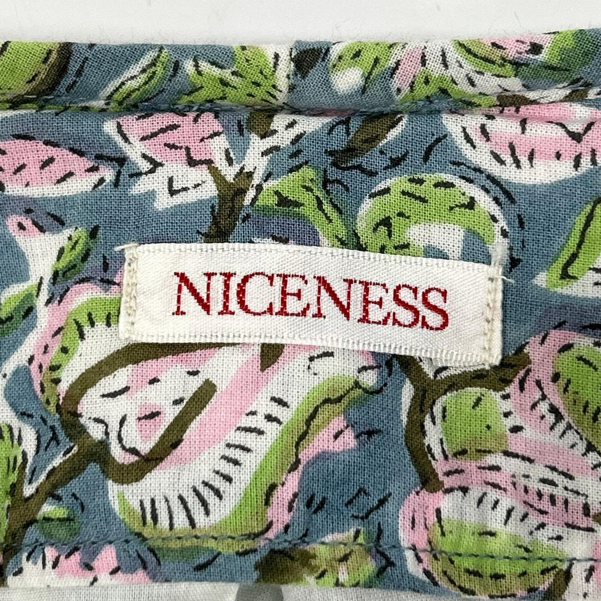 NICENESS ナイスネス NN-5701Y13 ブルー ASHA.C/アシャ.C フローラルプリント ペザントシャツ トップス