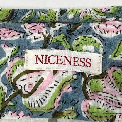 NICENESS ナイスネス NN-5701Y13 ブルー ASHA.C/アシャ.C フローラルプリント ペザントシャツ トップス