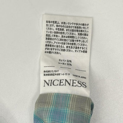 NICENESS ナイスネス 25SS NN-2402Y15 ブルーグレー HARPER/ハーパー オンブレチェック ハーフジップシャツ トップス