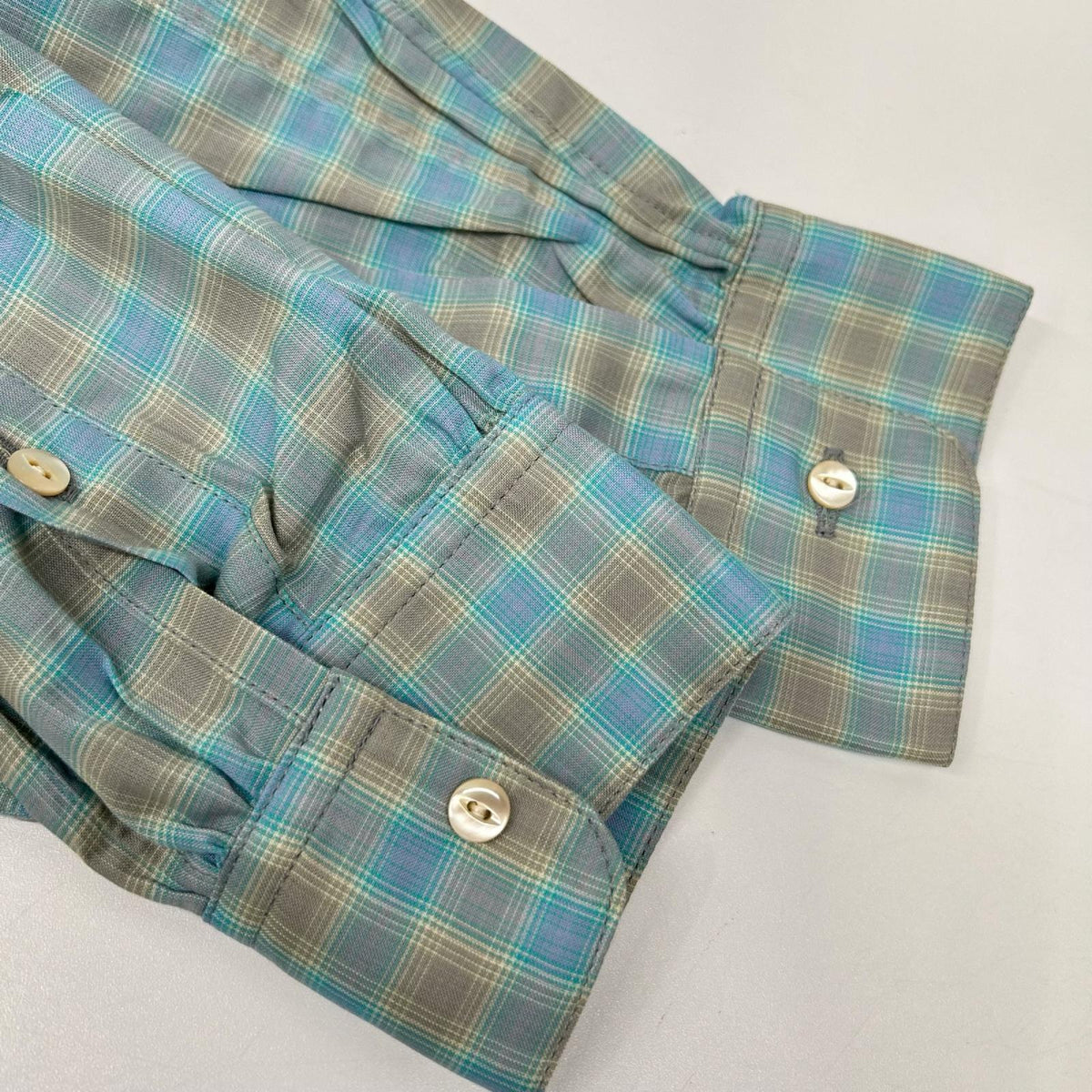 NICENESS ナイスネス 25SS NN-2402Y15 ブルーグレー HARPER/ハーパー オンブレチェック ハーフジップシャツ トップス