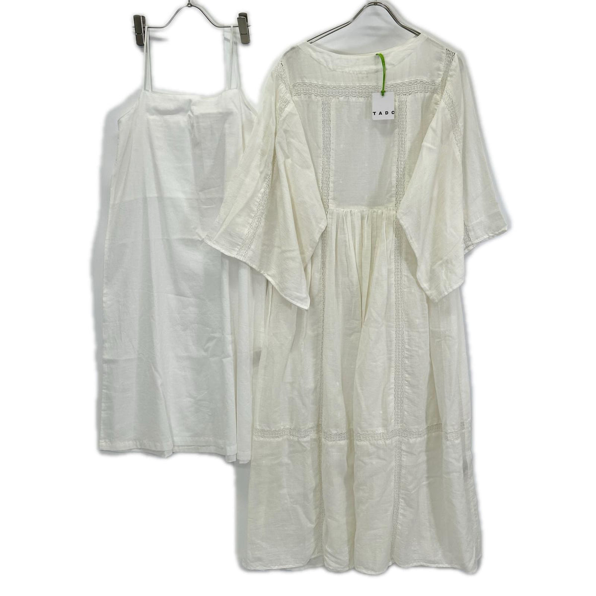 オフホワイト LILIA JAMDANI DRESS/レ―スワンピース ワンピース