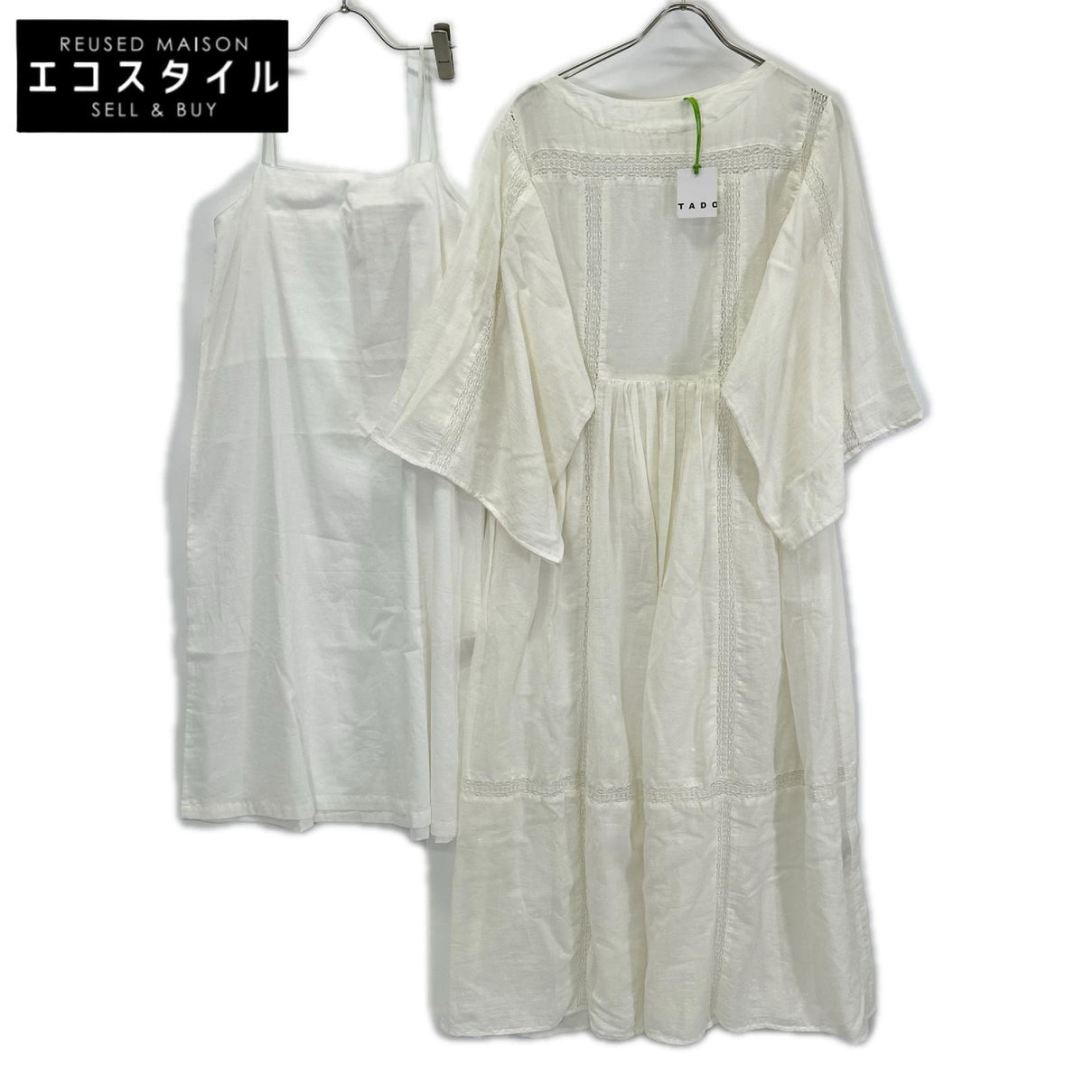 オフホワイト LILIA JAMDANI DRESS/レ―スワンピース ワンピース