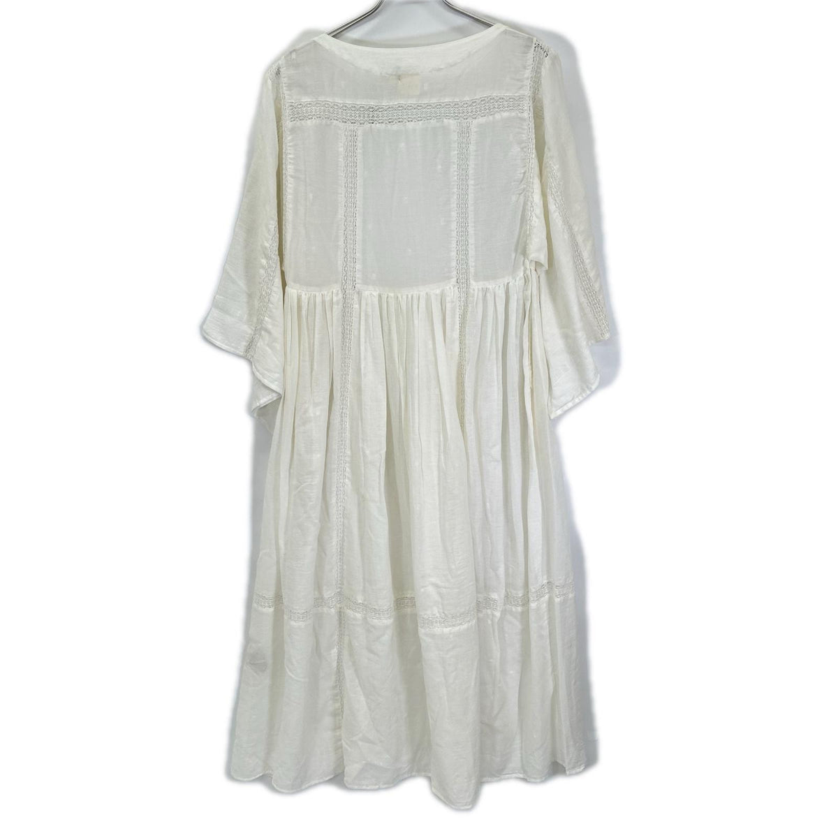 オフホワイト LILIA JAMDANI DRESS/レ―スワンピース ワンピース