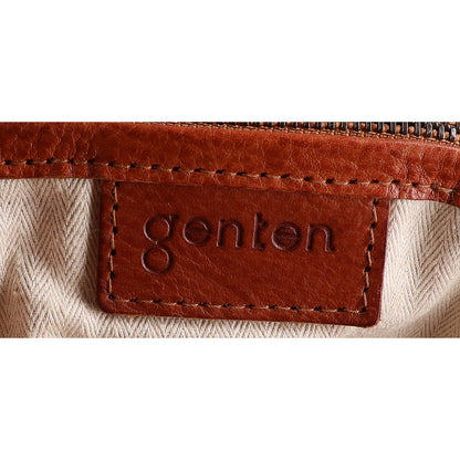 genten ゲンテン 【美品】レザーハンドル ラフィア トートバッグ
