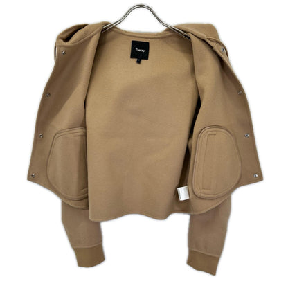 Theory セオリー ベージュ ウールカシミヤダブルフェイスフードジャケット コート