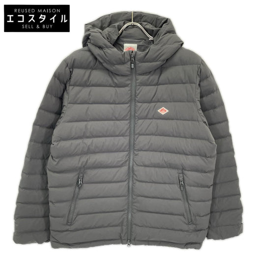 DANTON ダントン DT-A0028 MNT ブラック ナイロン ロゴパッチフーデッドミドルダウンジャケット ジャケット