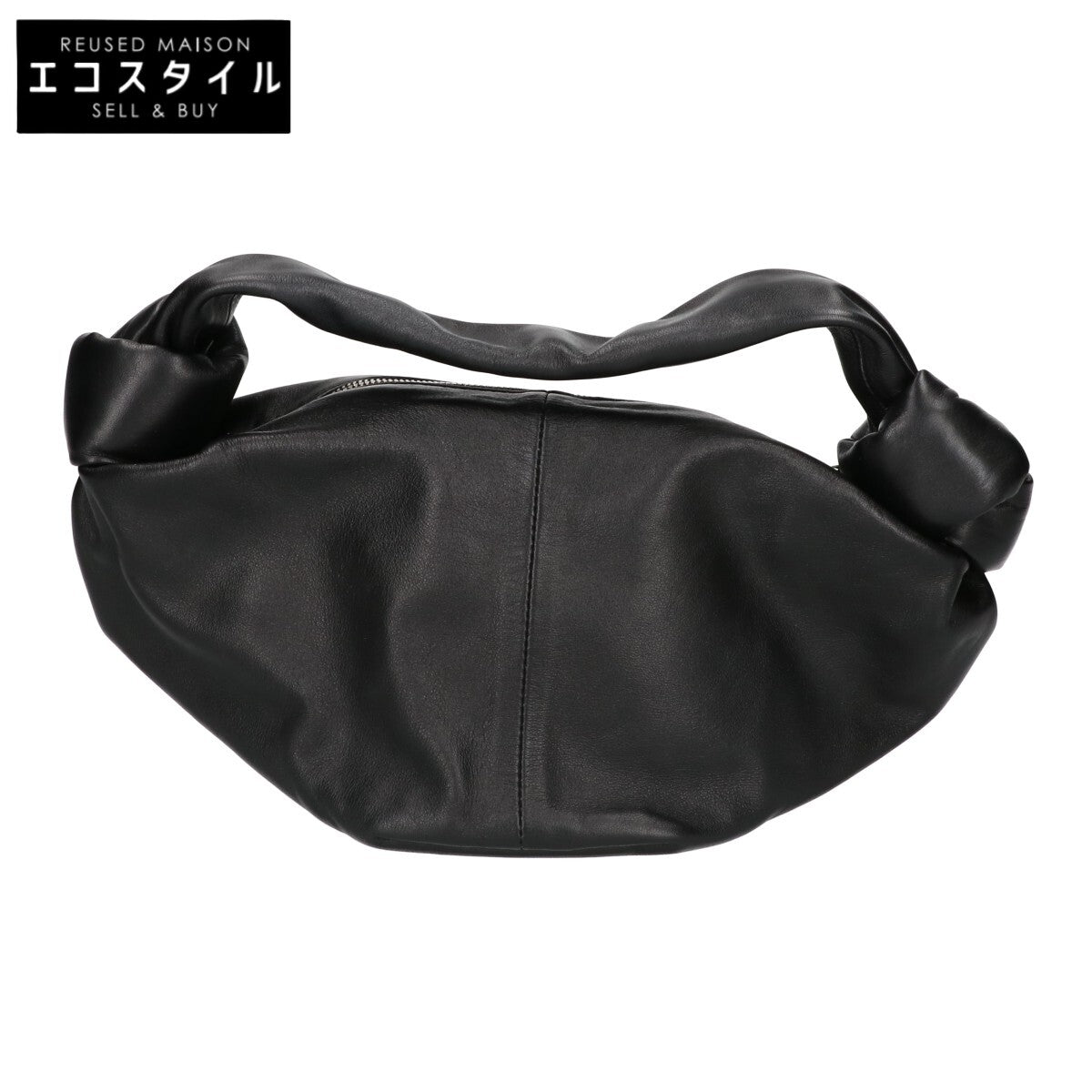 BOTTEGA VENETA ボッテガヴェネタ 新品同様 629635 スムースカーフスキン ダブルノット ミニホーボーバッグ ハンドバッグ
