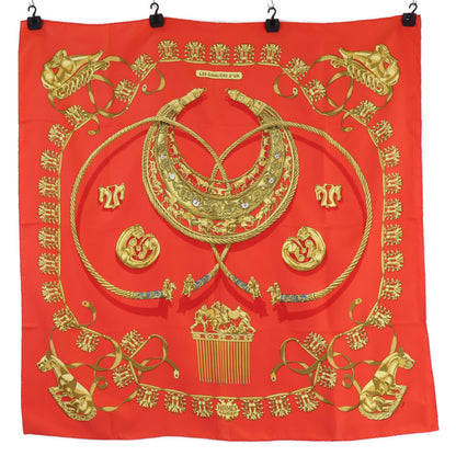 HERMES エルメス 【美品】Les Cavaliers d'Or 黄金の騎士 シルク カレ90 スカーフ