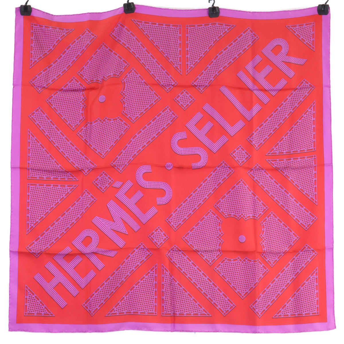 HERMES エルメス 【美品】HERMES SELLIER ガヴロッシュ セリエ シルク カレ90 スカーフ