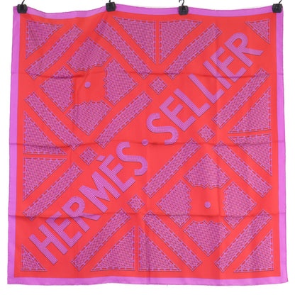HERMES エルメス 【美品】HERMES SELLIER ガヴロッシュ セリエ シルク カレ90 スカーフ