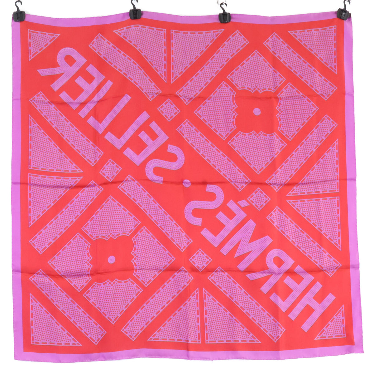 HERMES エルメス 【美品】HERMES SELLIER ガヴロッシュ セリエ シルク カレ90 スカーフ
