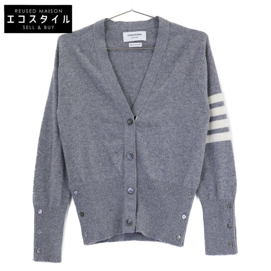 THOM BROWNE トムブラウン 【美品/国内正規】FKC001A-00011055 クラシック カシミヤ 4-BAR Vネック カーディガン トップス