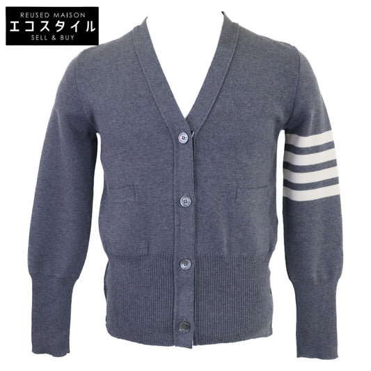 THOM BROWNE トムブラウン 【美品/国内正規】FKC207A-00014035 ウール 4-BAR Vネック カーディガン トップス