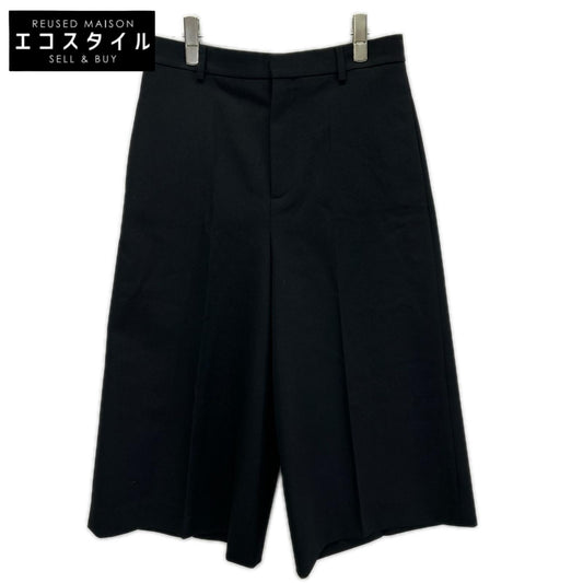 CELINE セリーヌ エディ期 2P233092D ブラック ウール センタープレス ワイドクロップドパンツ ボトムス