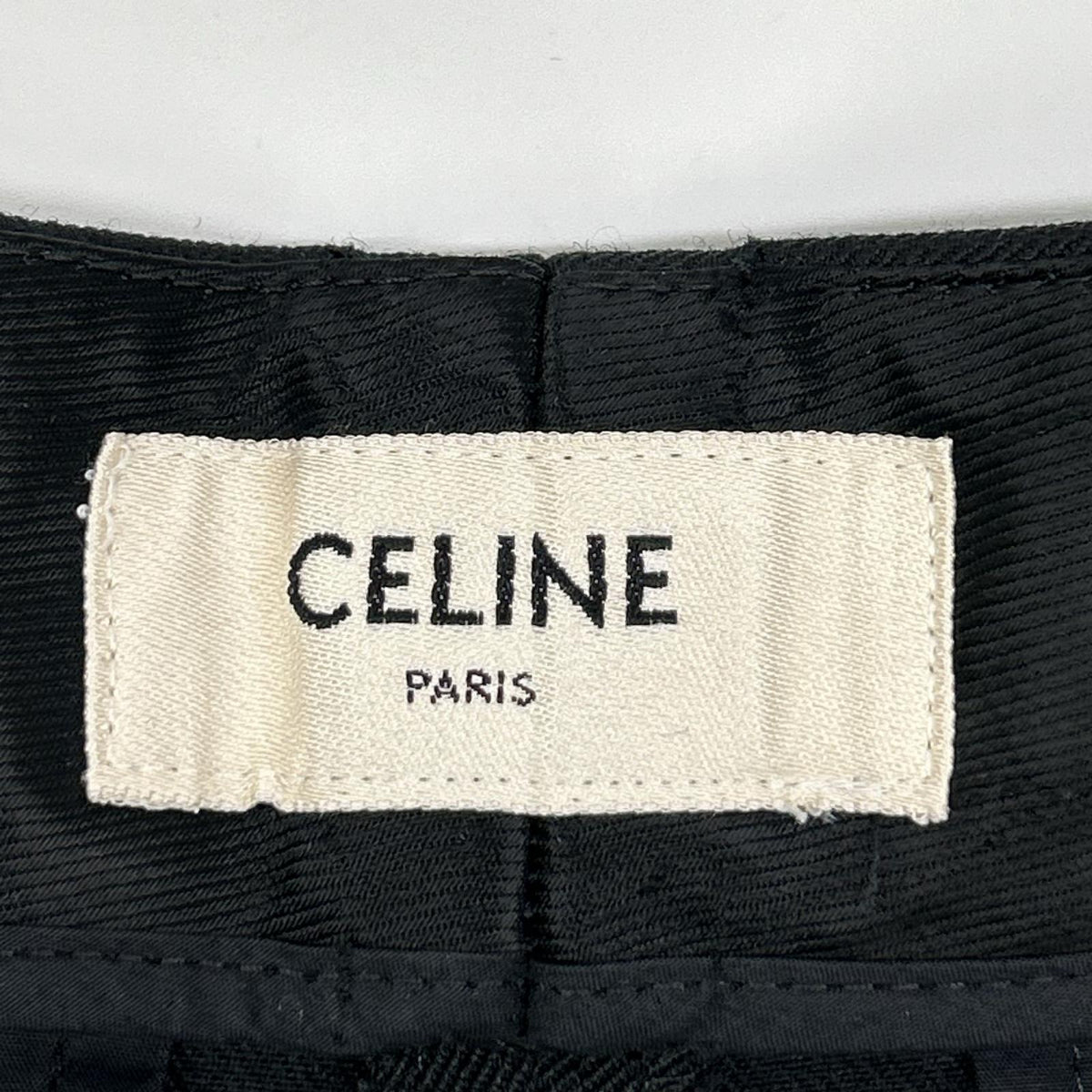 CELINE セリーヌ エディ期 2P233092D ブラック ウール センタープレス ワイドクロップドパンツ ボトムス