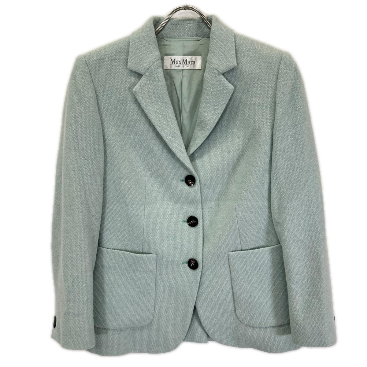 Max Mara マックスマーラ 104603790 ペールブルー カシミヤ100 センターベント シングルテーラードジャケット ジャケット