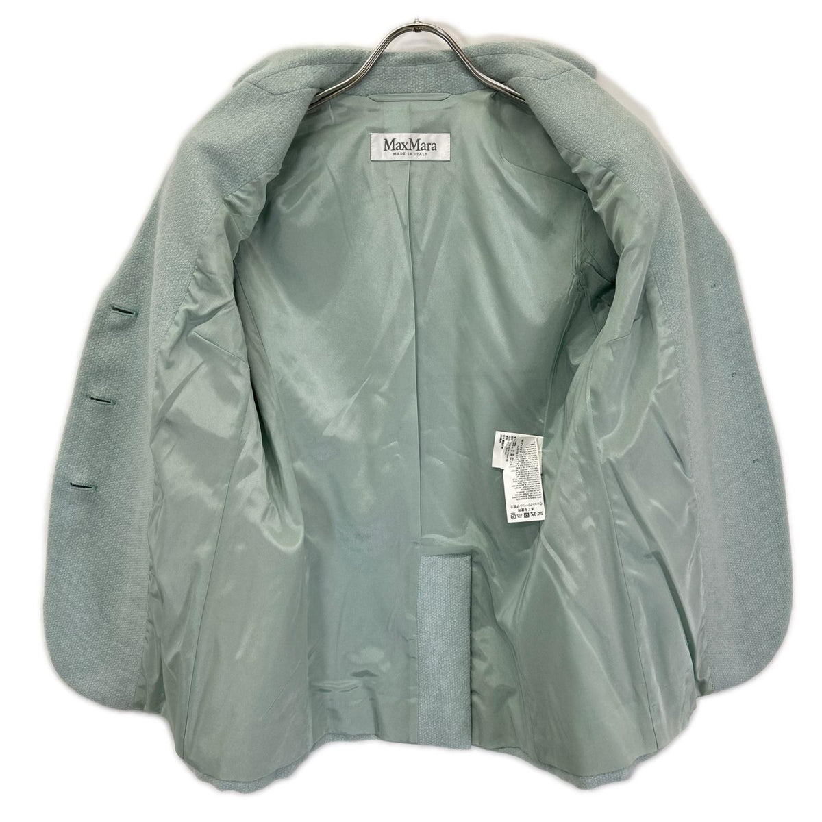 Max Mara マックスマーラ 104603790 ペールブルー カシミヤ100 センターベント シングルテーラードジャケット ジャケット