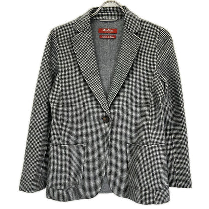 MAXMARA STUDIO マックスマーラスタジオ CUCITO AMANO/クチートアマーノ 604602196 グレー ヴァージンウール ハウンドトゥース テーラードジャケット ジャケット