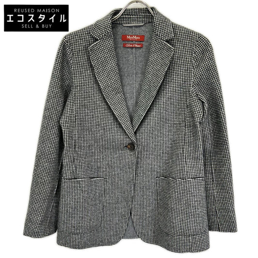 MAXMARA STUDIO マックスマーラスタジオ CUCITO AMANO/クチートアマーノ 604602196 グレー ヴァージンウール ハウンドトゥース テーラードジャケット ジャケット